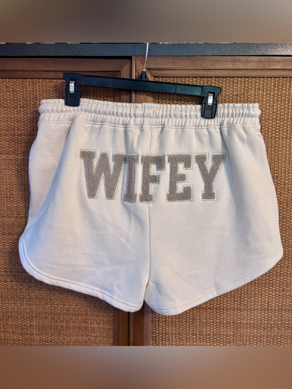 Wifey Graphic Lounge Shorts - Cream